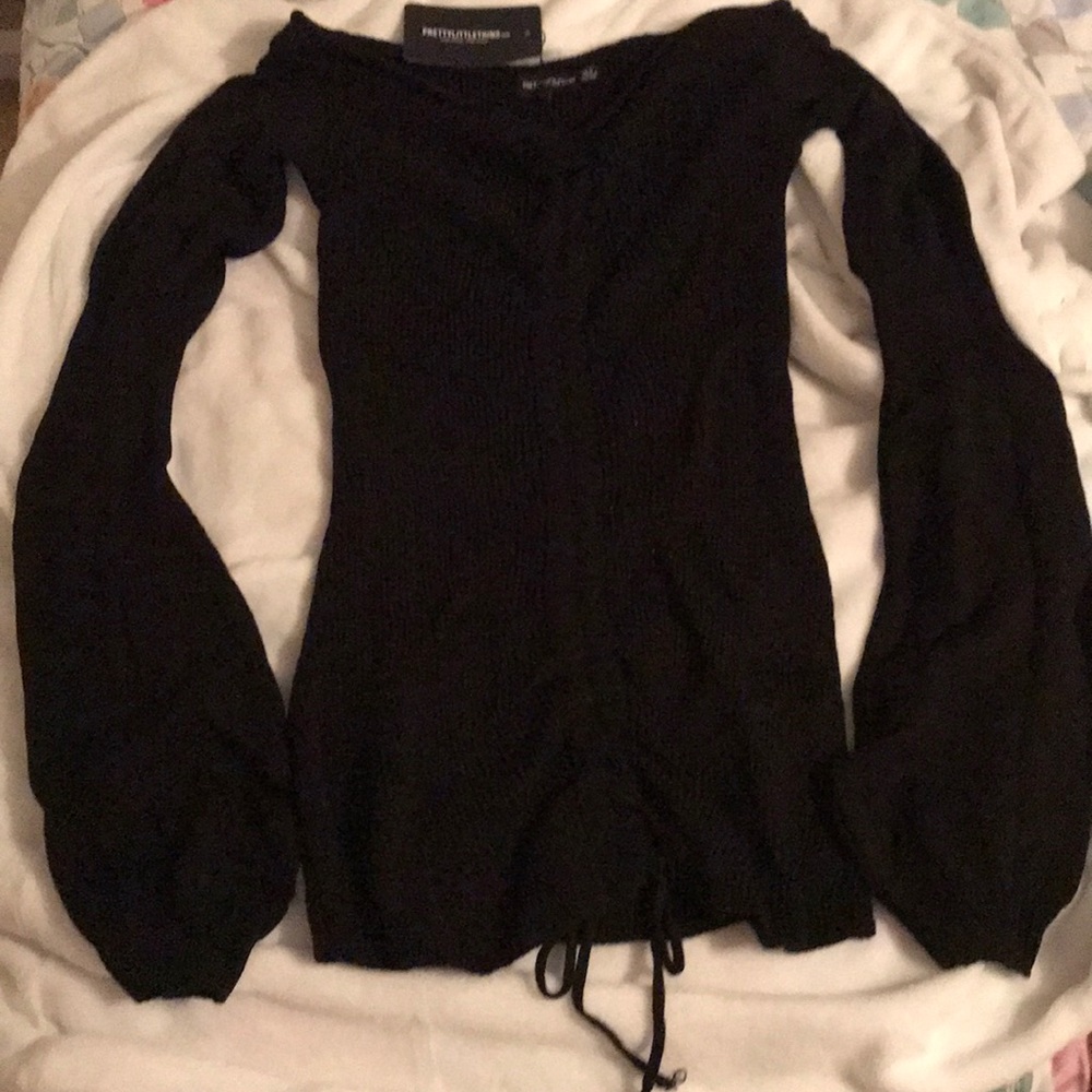 Black wool dress